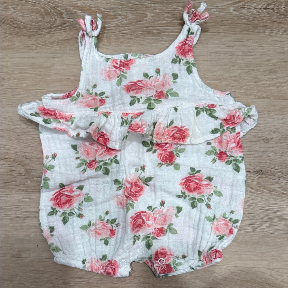 Mud Pie Floral Bodysuit - White and Pink